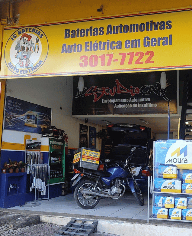 Fachada loja de baterias automotivas JC Baterias