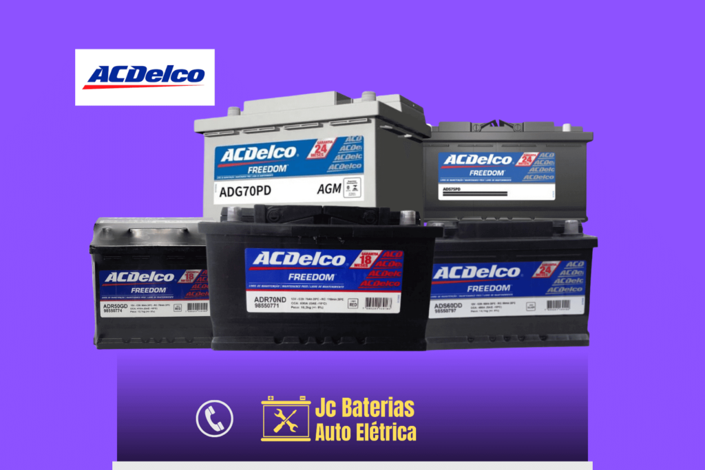 Bateria ACDelco 75 Amperes em BH Na JC Baterias